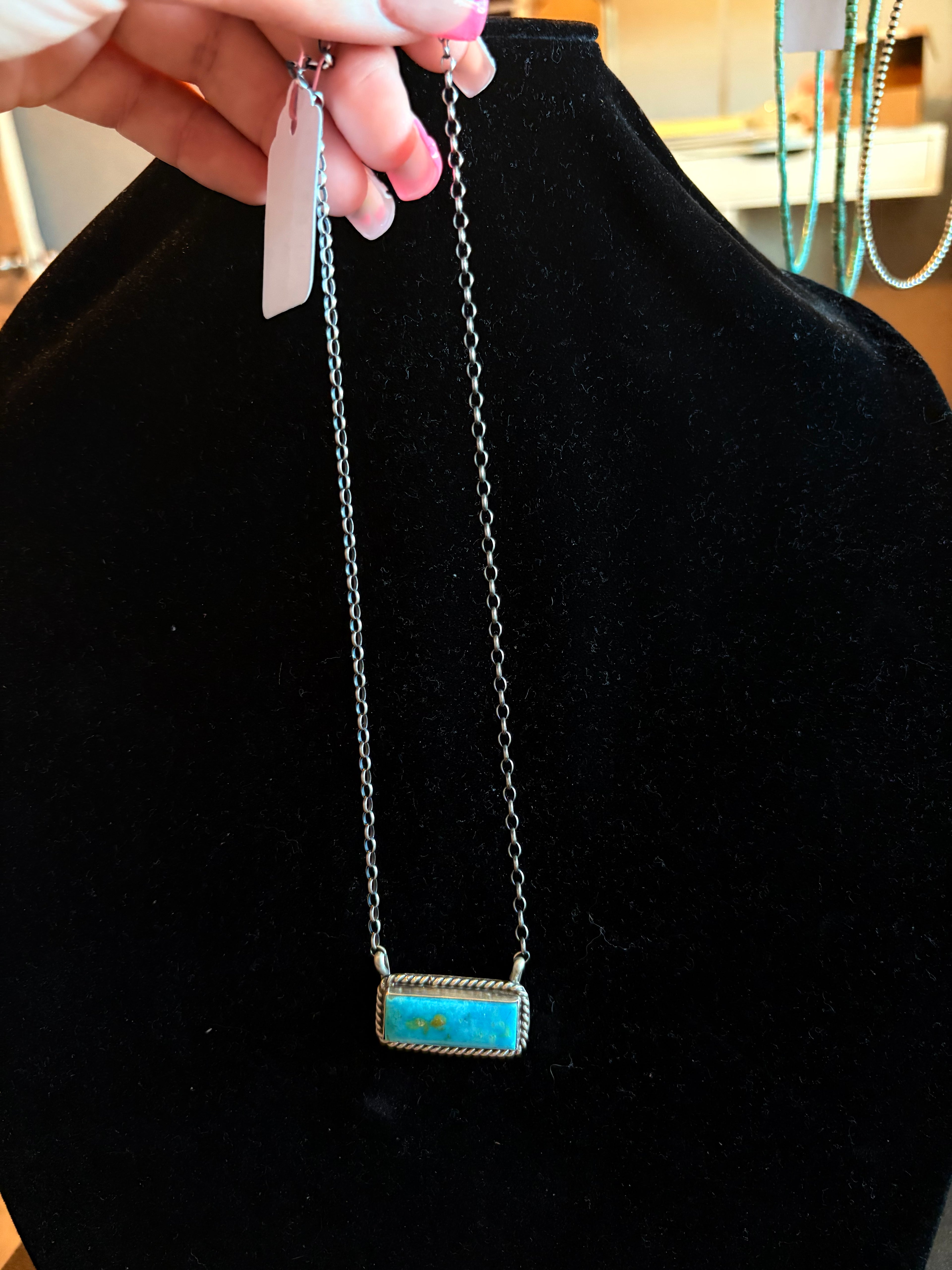 Turquoise Bar Necklace