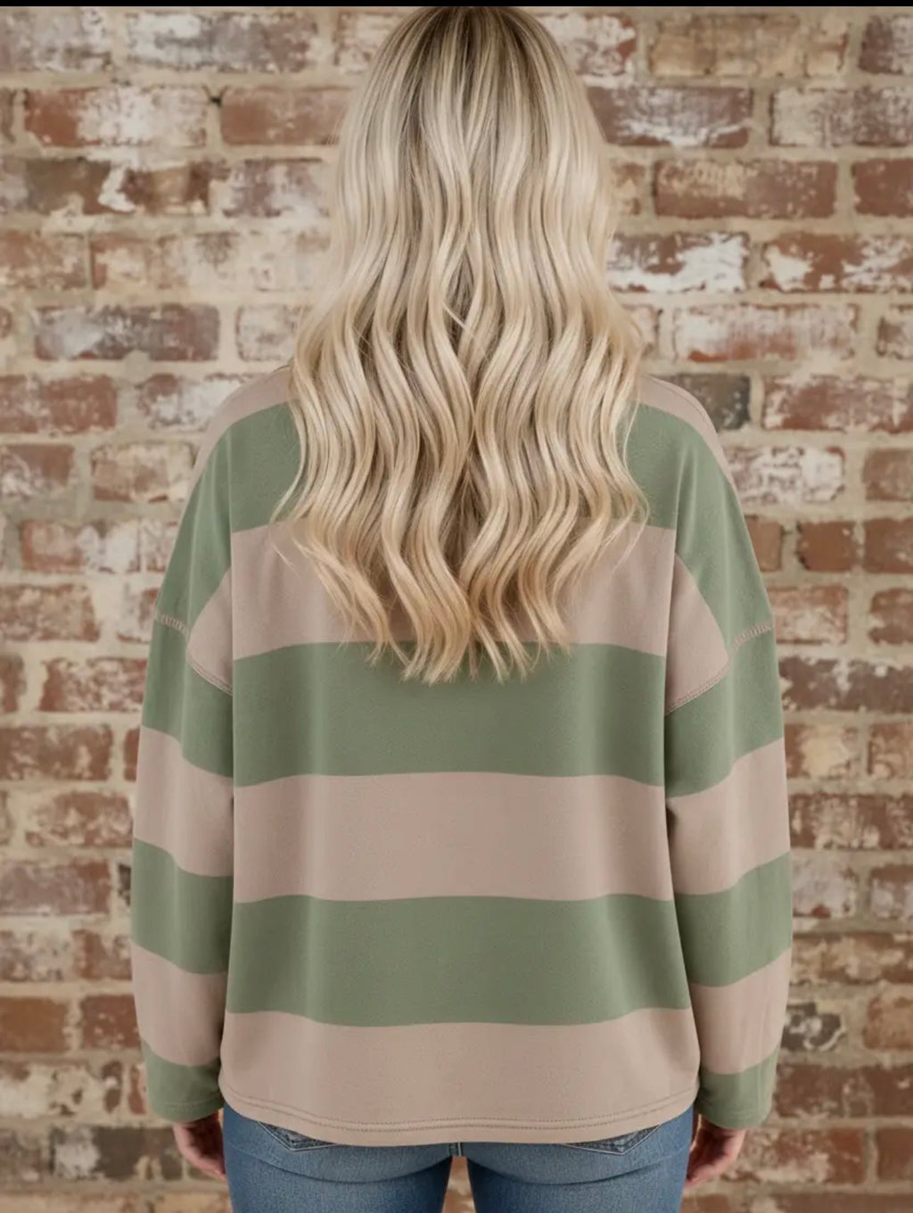 Olive green & brown 1/4 zip