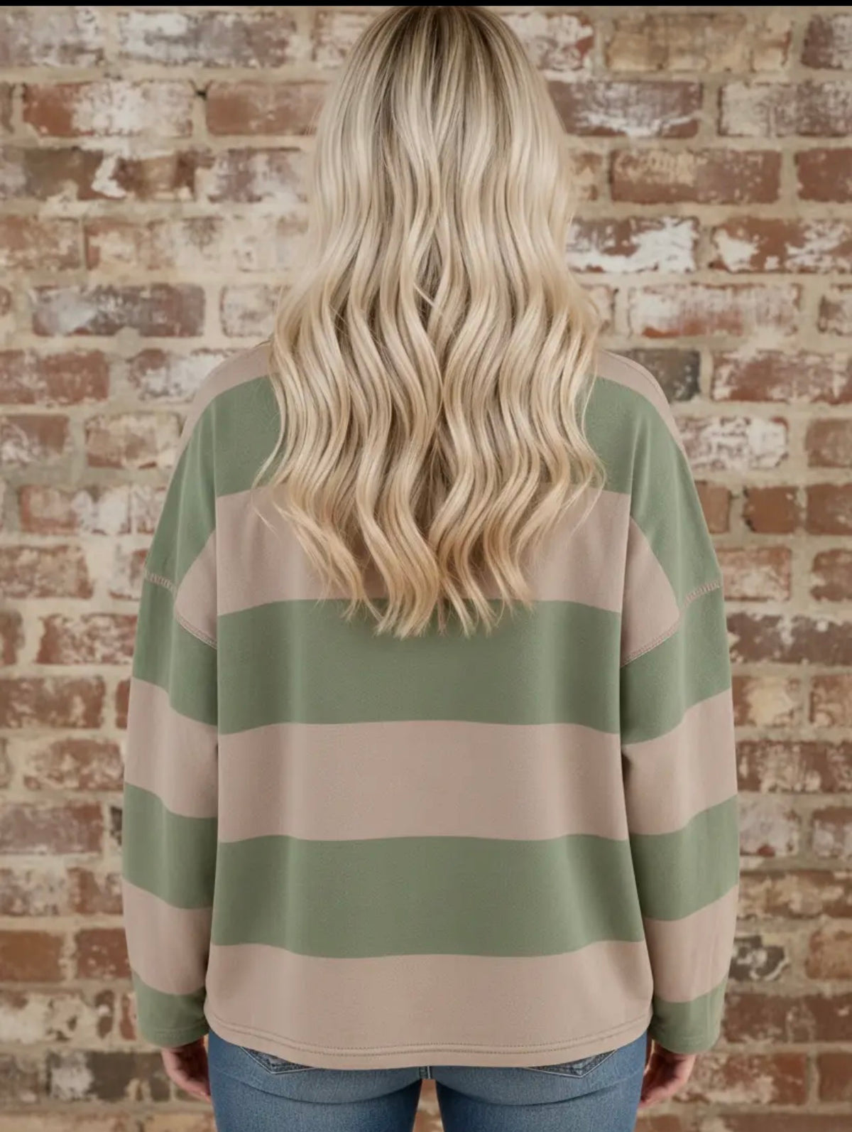 Olive green & brown 1/4 zip