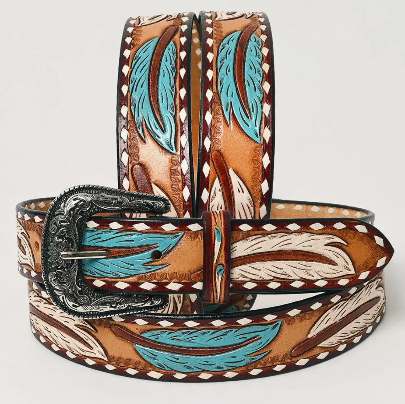 Feather Leather Belt