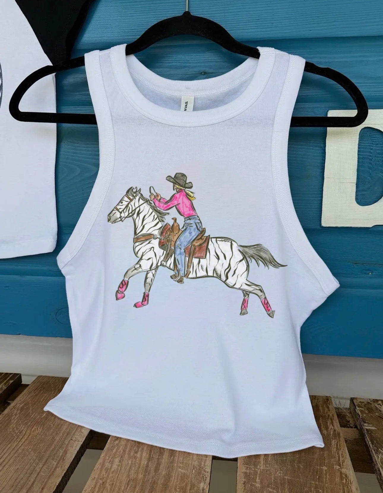 Zebra cowgirl tank